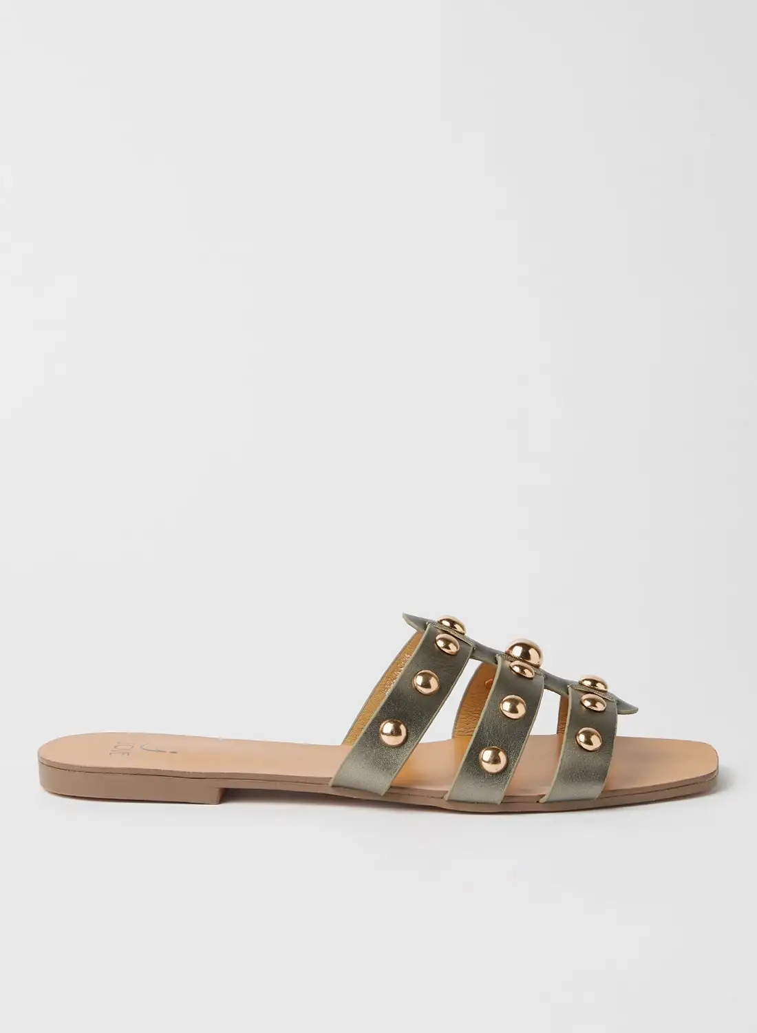 Jove Stylish Strappy Flat Sandals Gunmetal Aps