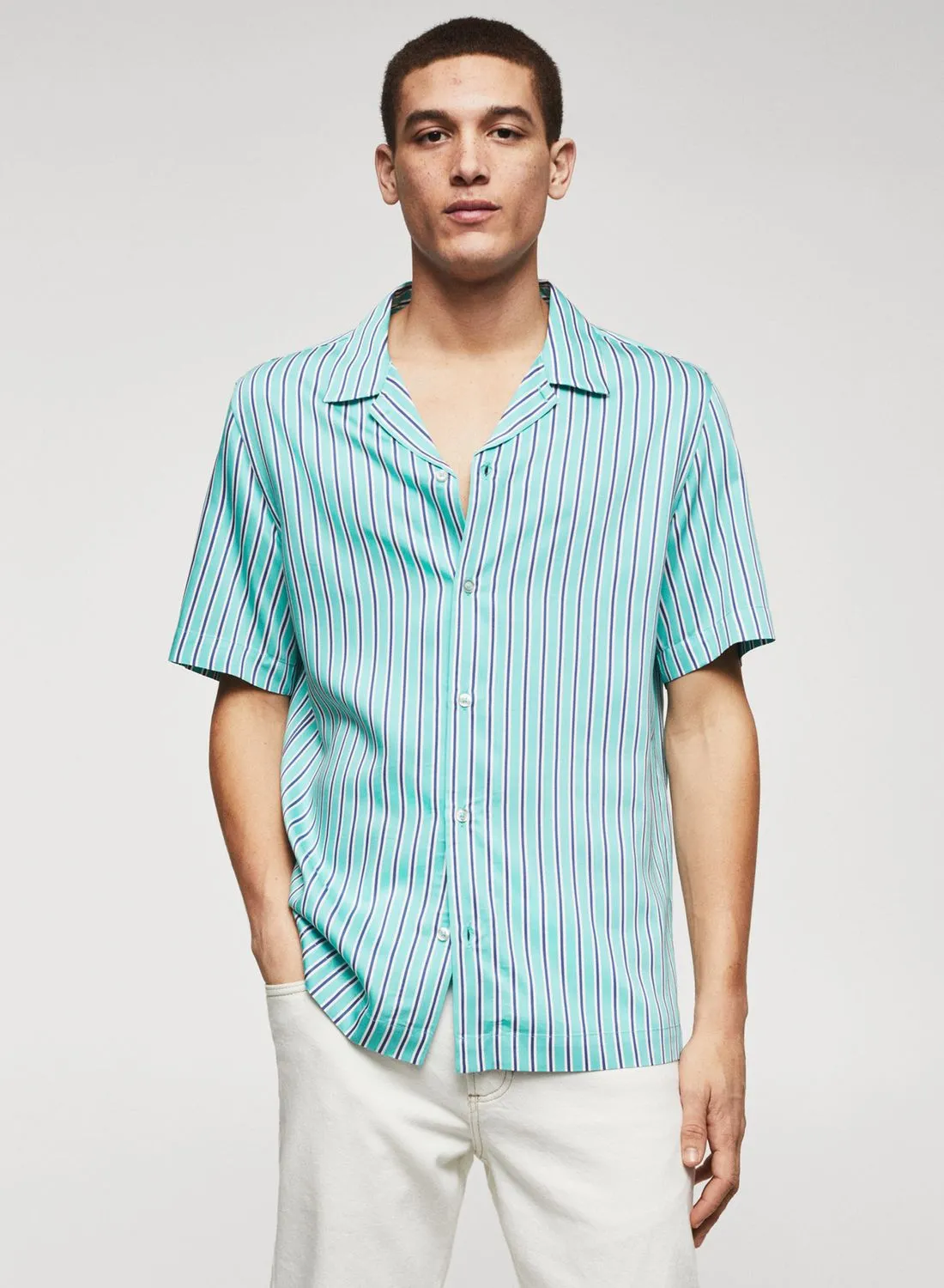 Mango Man Striped Regular Fit Shirt