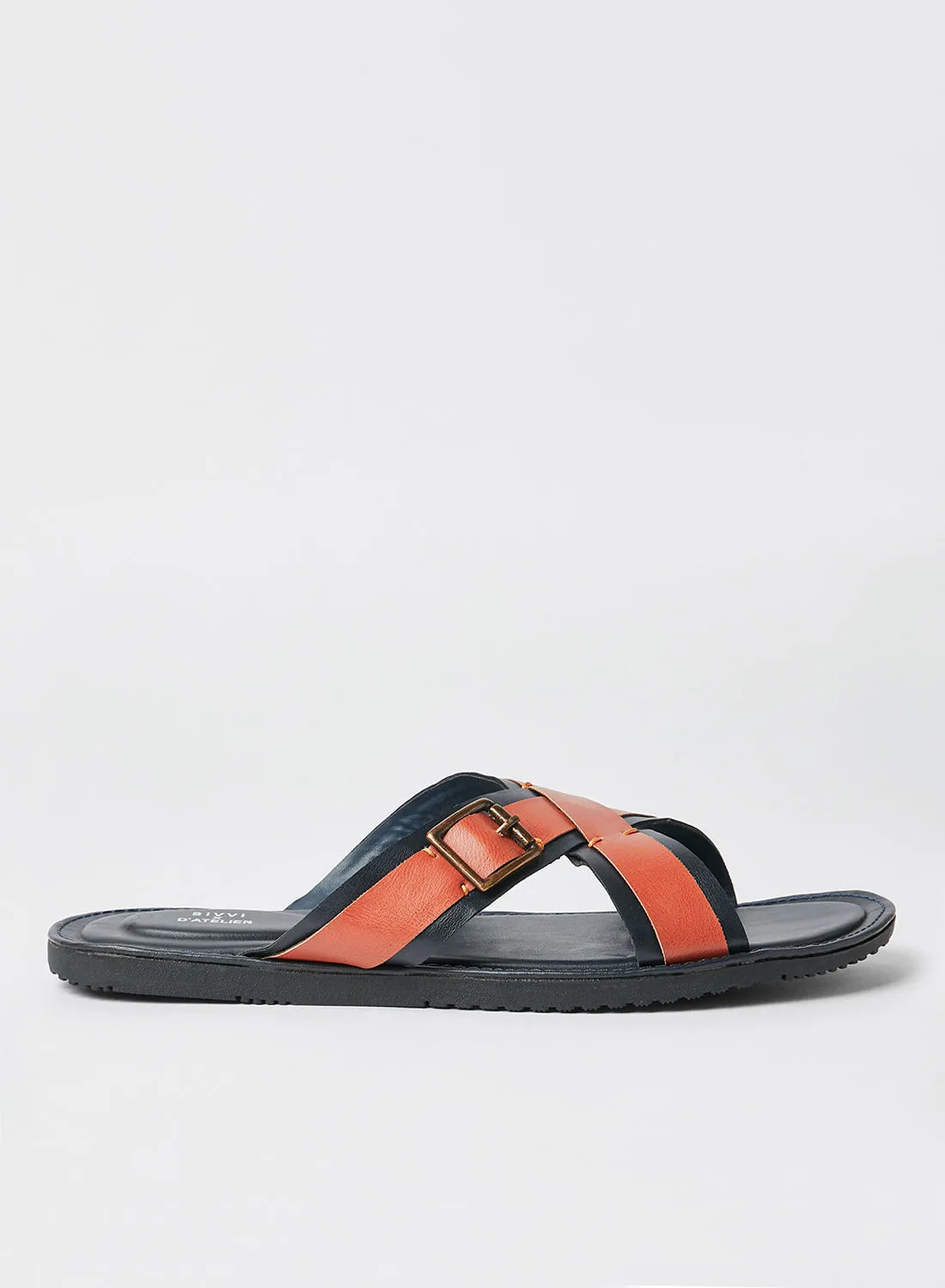 Sivvi x D'Atelier Cross Strap Sandals Brown/Black