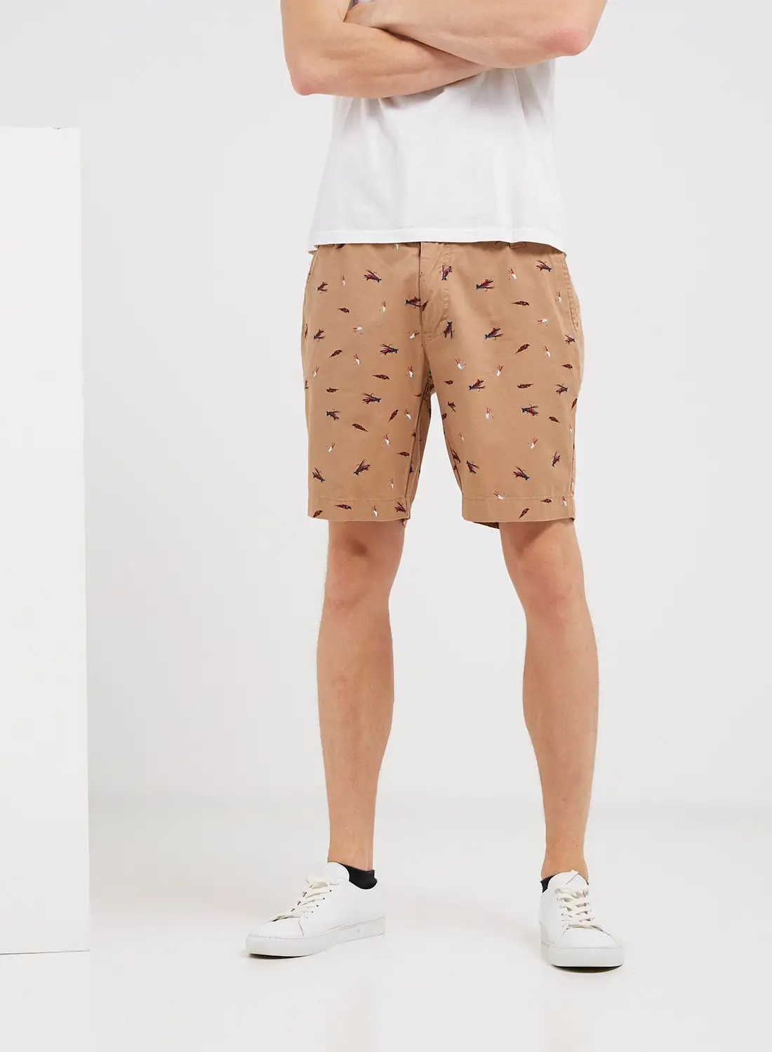 Lois Printed Shorts Brown