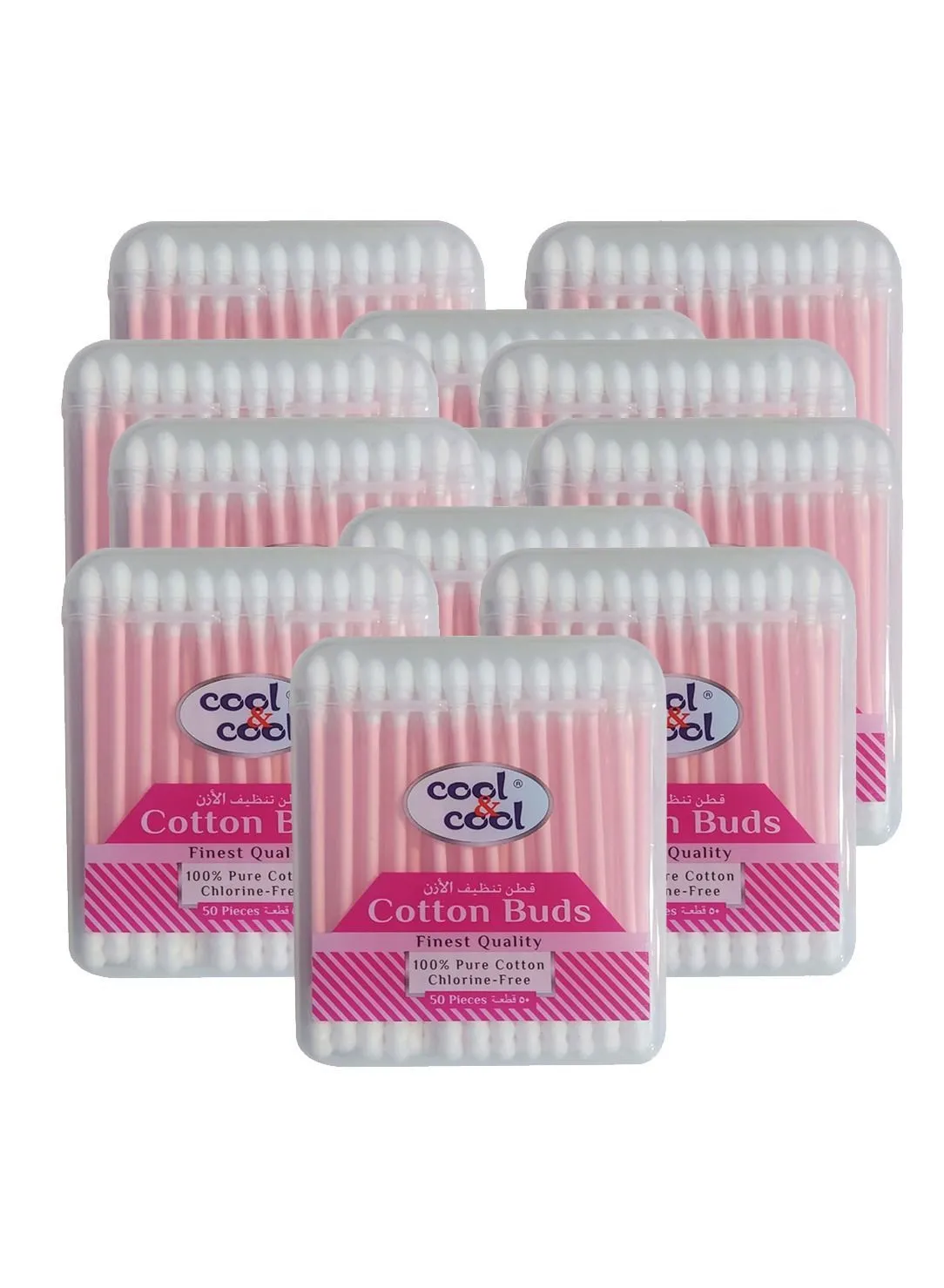 cool & cool Cool & Cool Organic Cotton Buds - Pink, 50's x 12