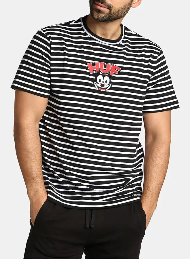 HUF Felix Striped Short Sleeve T-Shirt Black