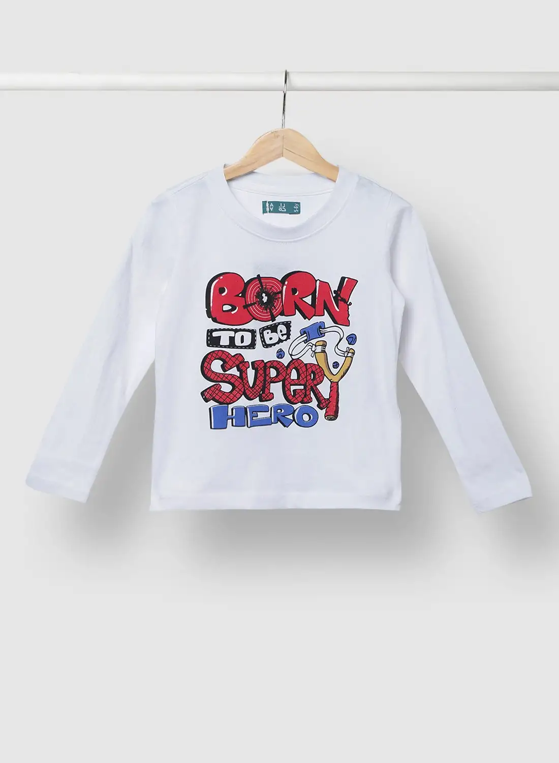 RAHA Boys Comfy Cool Stylish Long Sleeve T-Shirt White / Red