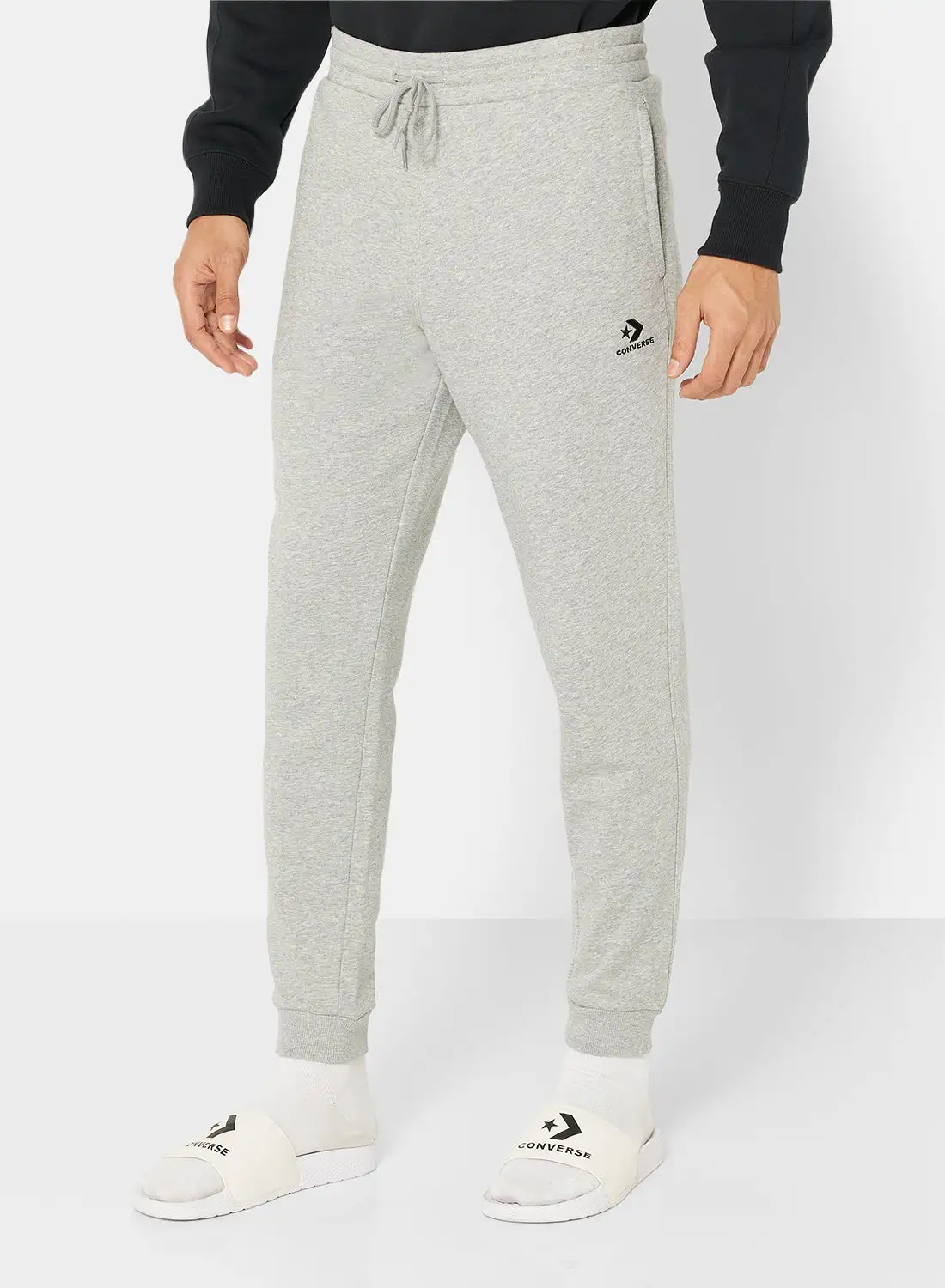 CONVERSE Embroidered Logo Sweatpants Grey