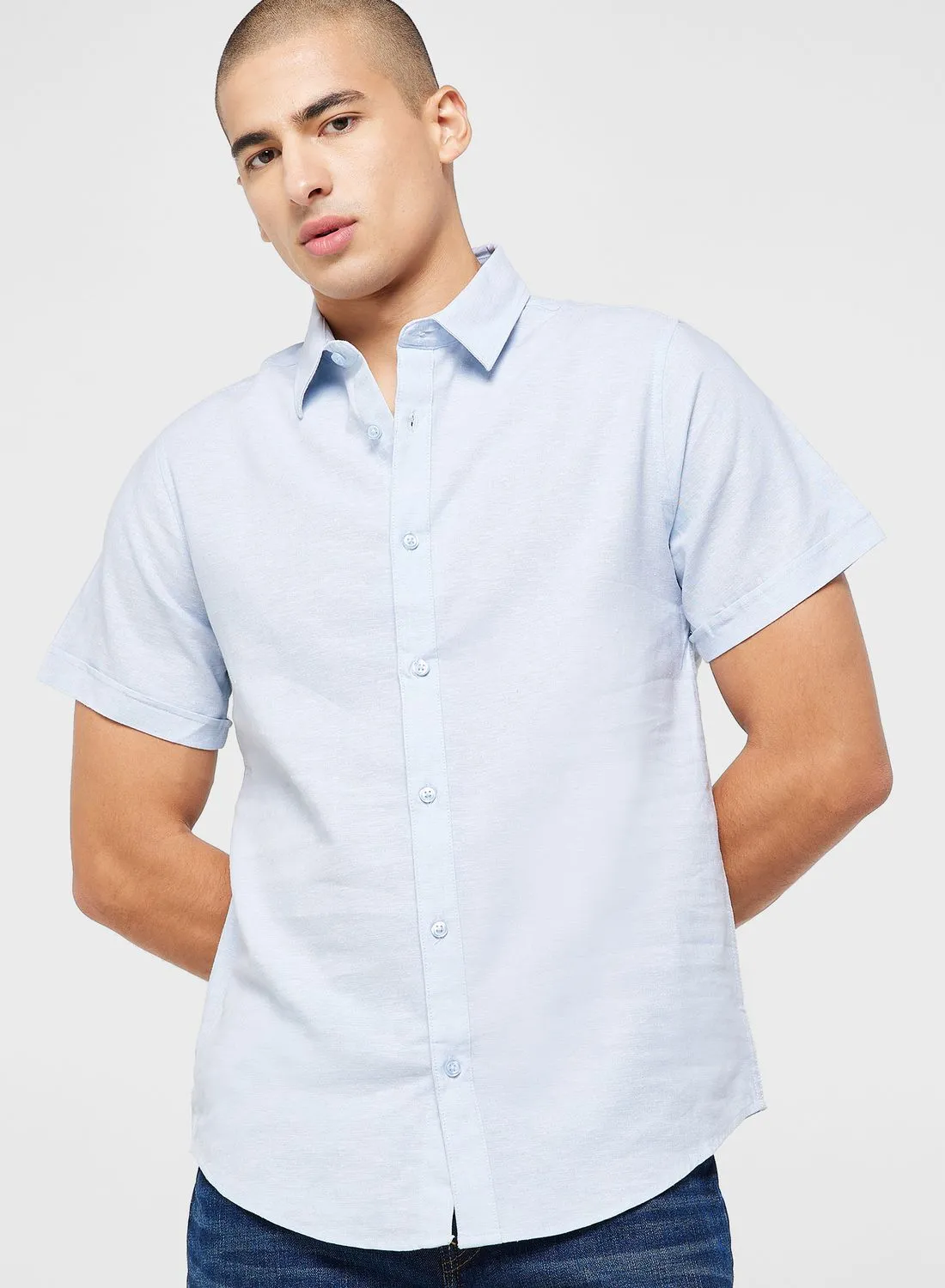 Robert Wood Short Sleeve Linen Shirt