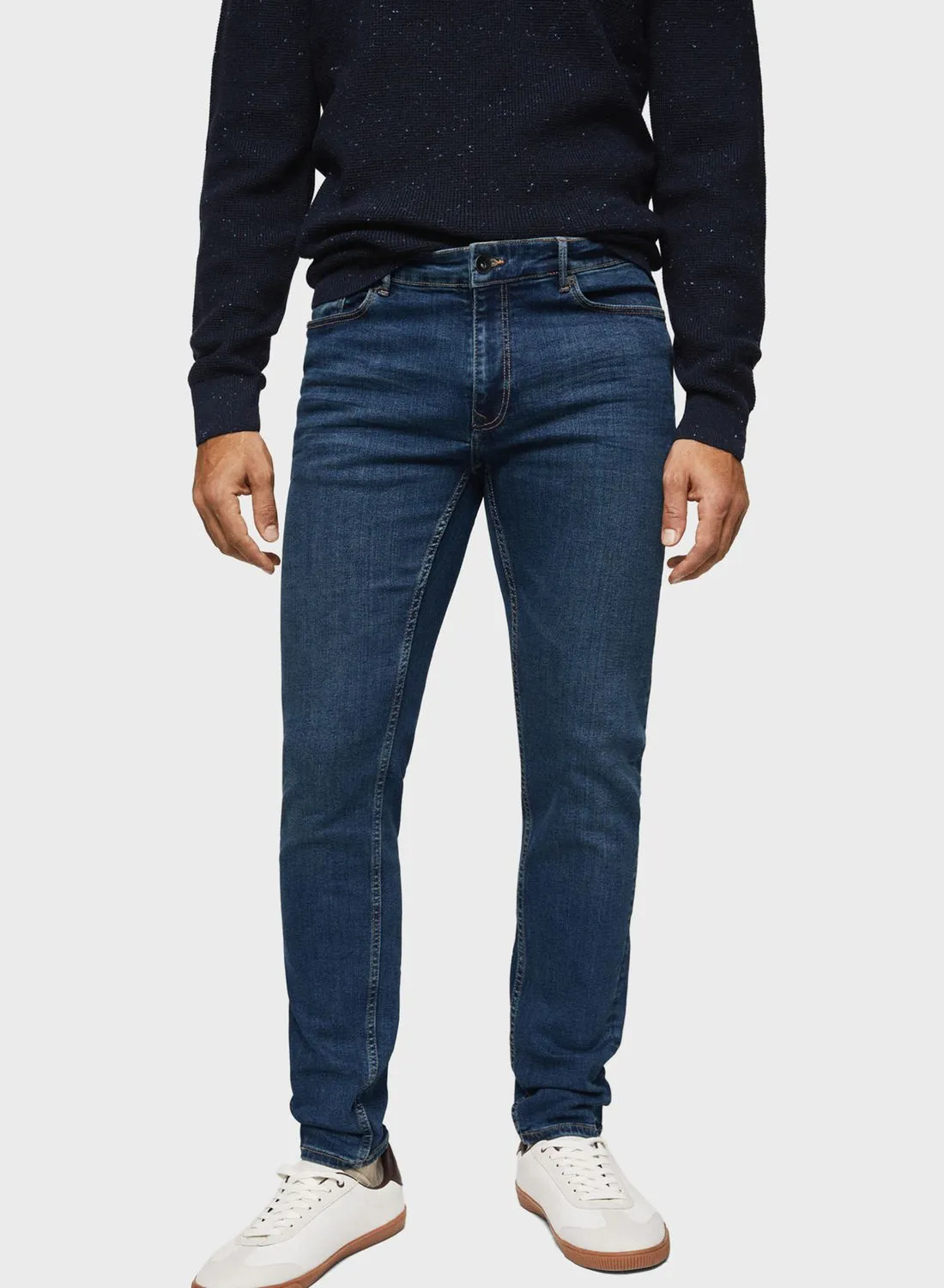 Mango Man Dark Wash Skinny Fit Jeans