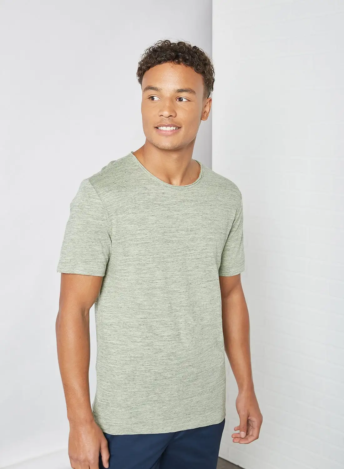 ONLY & SONS Basic Melange T-Shirt Celadon Green