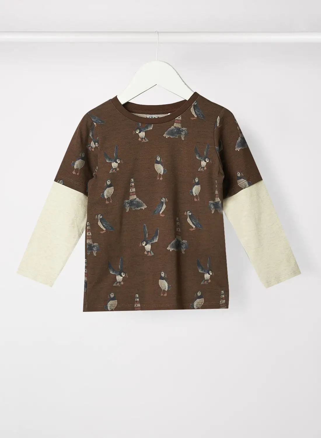 NAME IT Baby/Kids Bird T-Shirt Brown