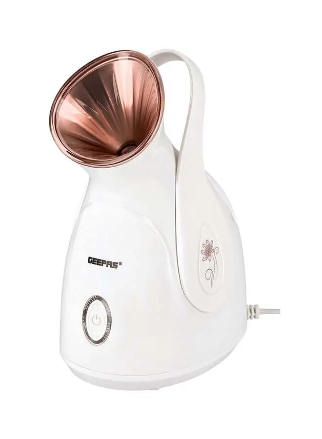 GEEPAS Facial Steamer One Touch Operation 280W, GFS63041, Rapid Mist In 50sec, Noise Less Operation, Steamer For Pores With Warm Mist Humidifier Atomizer And Sauna Inhaler white/ Rose Gold 35cm