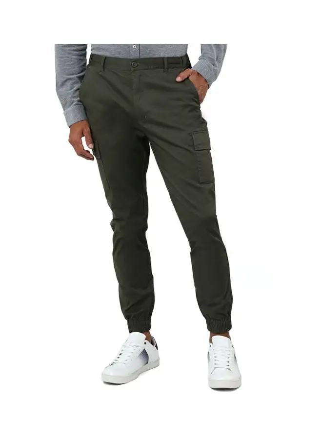 R&B Cotton Blend Joggers Green