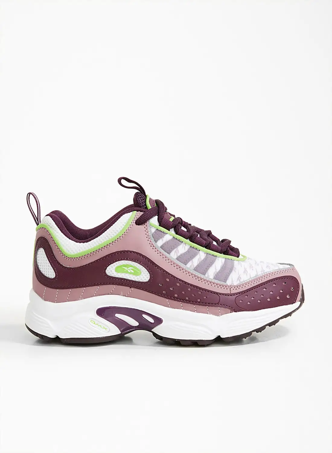 Reebok Daytona DMX II Low Top Sneakers White/Semi Solar Green/Eggplant