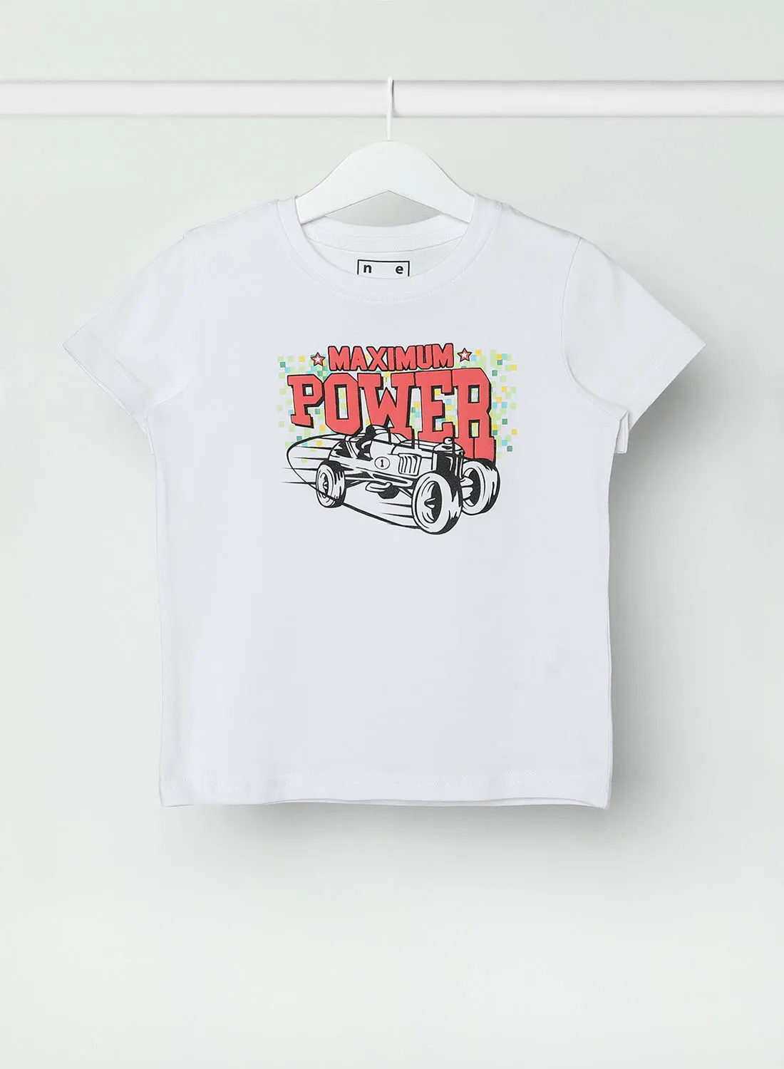 NEON Boys Crew Neck Short Sleeve T-Shirt Bright White