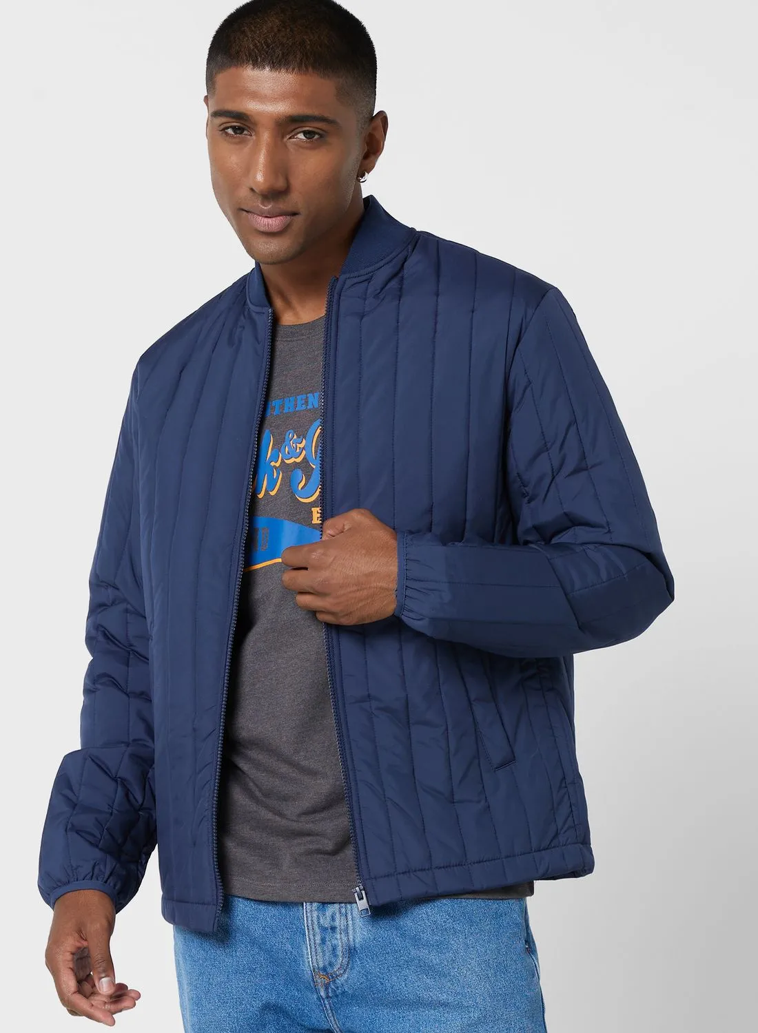 JACK & JONES Zip Through Bomber Jacket