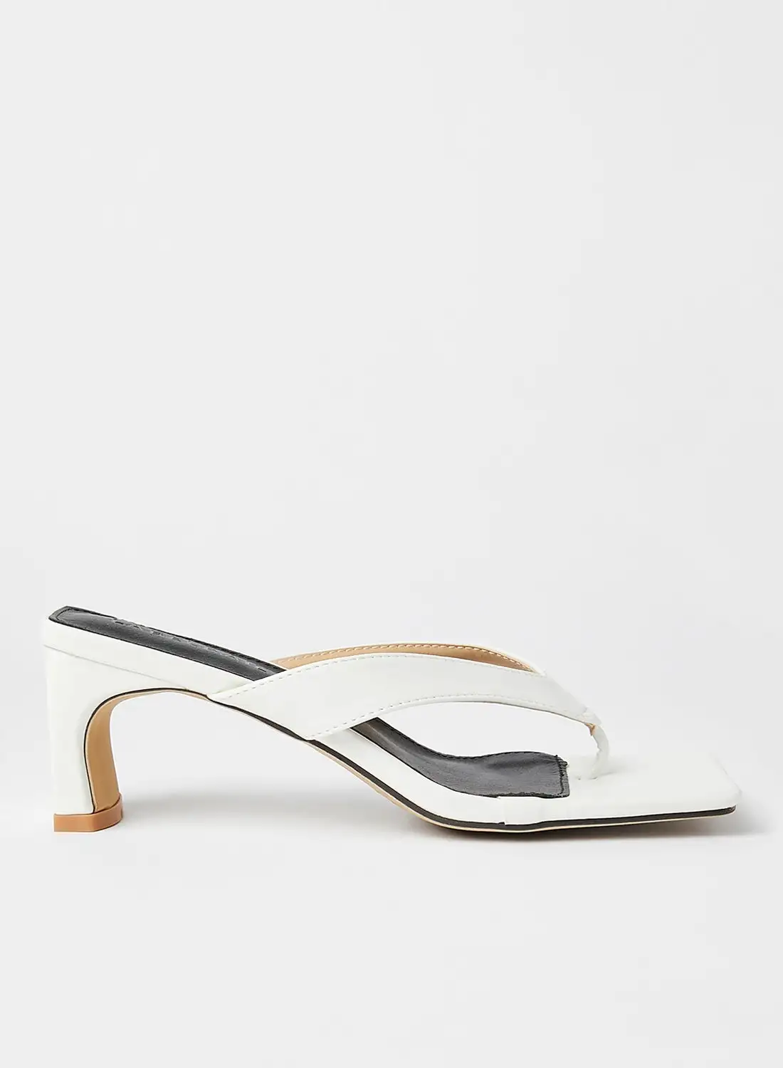 LABEL RAIL Square Toe Sandals White