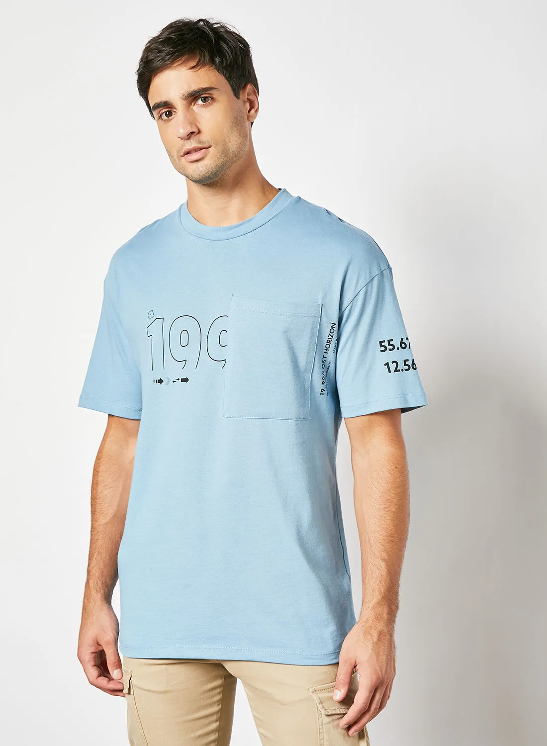 JACK & JONES Slogan Crew Neck T-Shirt Blue