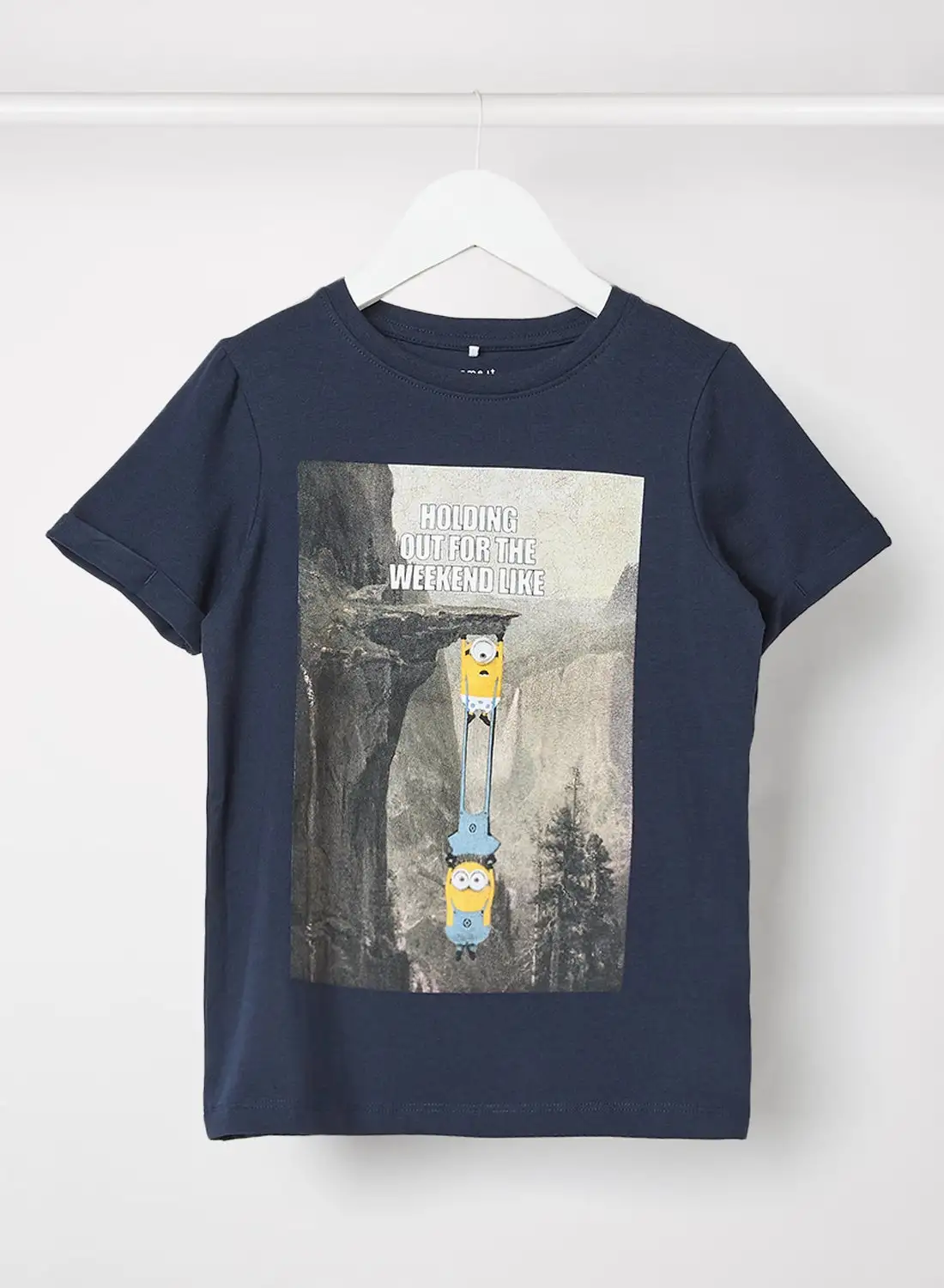 NAME IT Kids / Teen Minion T-Shirt ياقوت داكن