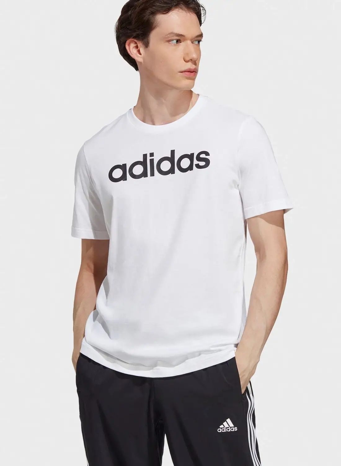 Adidas Essential Single Jersey Linear T-Shirt