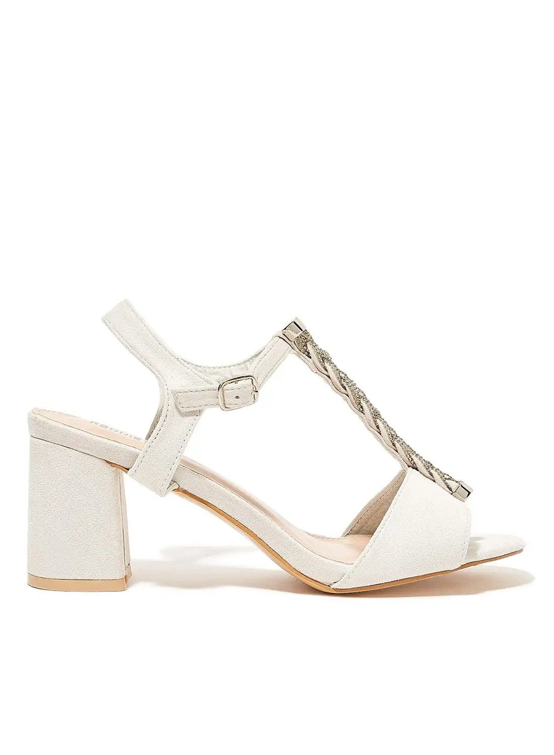 Ronnie Grey Braid Center Strap Sandals Grey