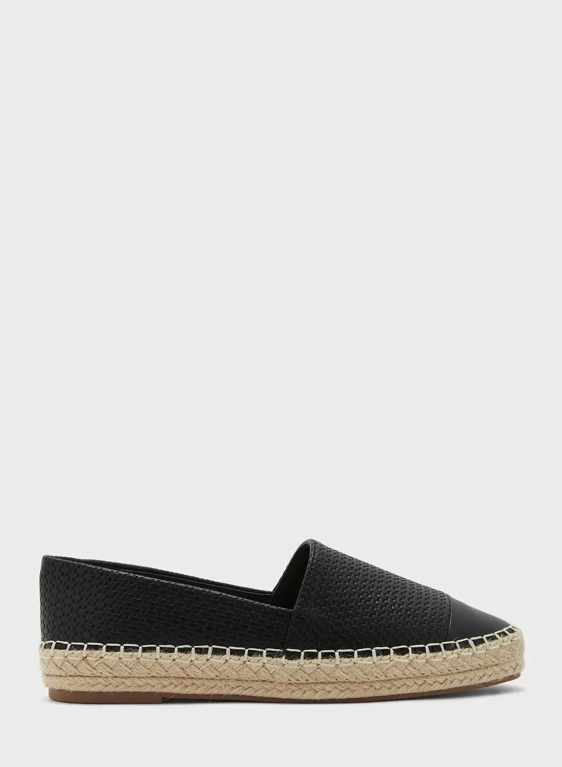 ELLA Textured Espadrille Black