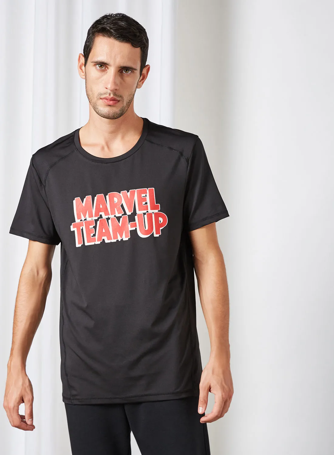 KOTON Marvel team Up Print T-Shirt Black