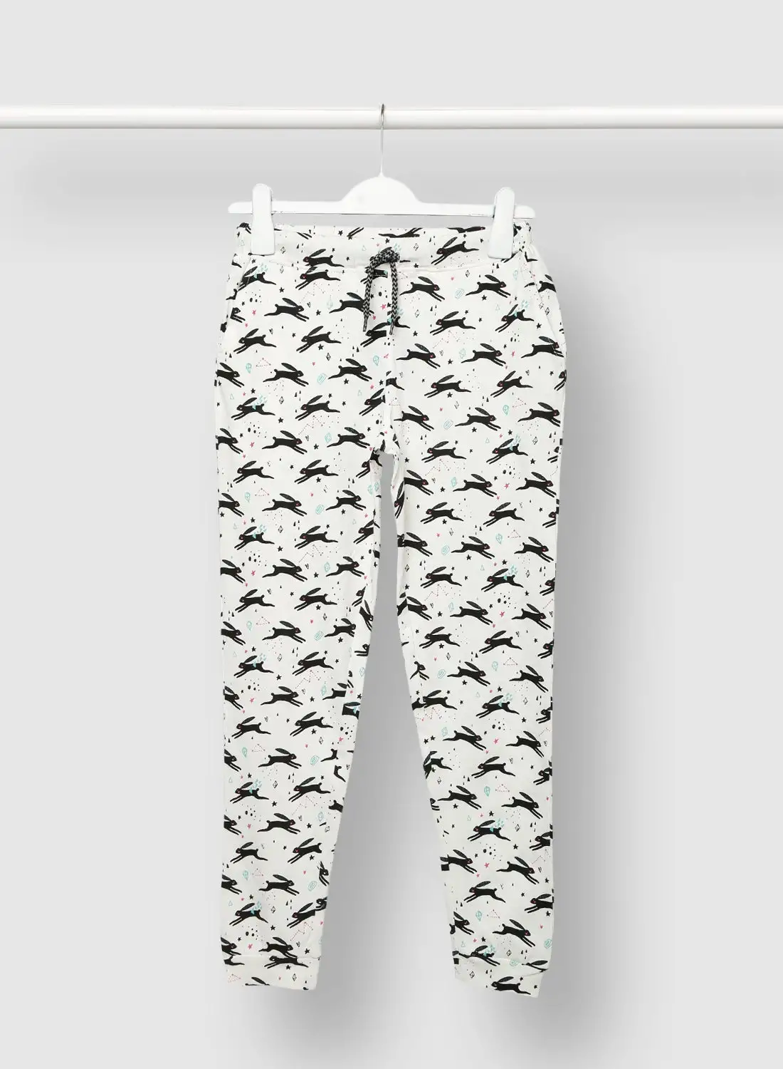 RAHA Cotton Boys Printed Jogger White/Black