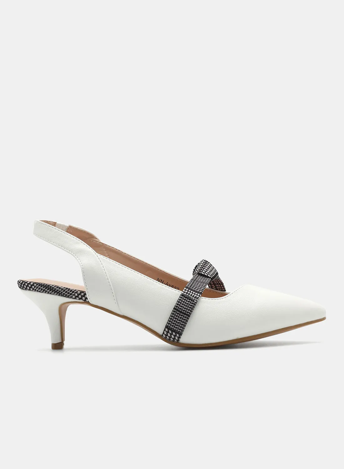 Aila Casual Heeled Sandals White