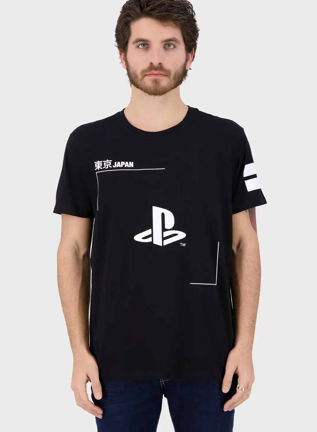 DIFUZED Playstation Logo Crew Neck T-Shirt