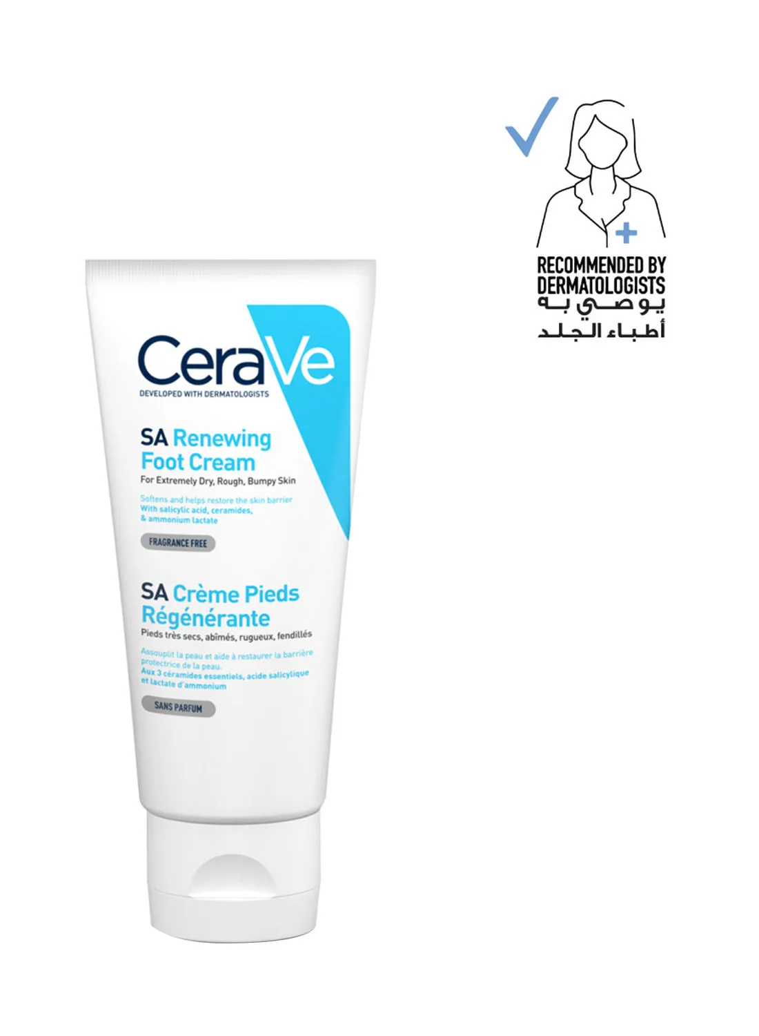 CeraVe Sa Renewing Foot Cream For Dry, Rough, And Cracked Feet With Salicylic Acid 88grams