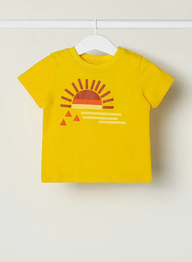 Zarafa Baby Boys Crew Neck Short Sleeve T-Shirt Lemon Zest