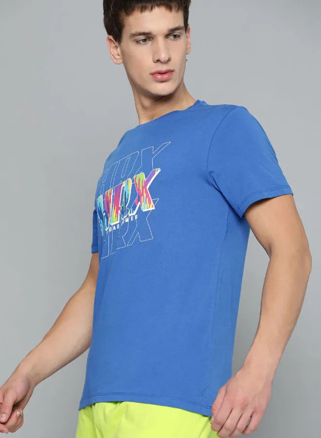 HRX by Hrithik Roshan Crew Neck Casual T-Shirt Strong Blue