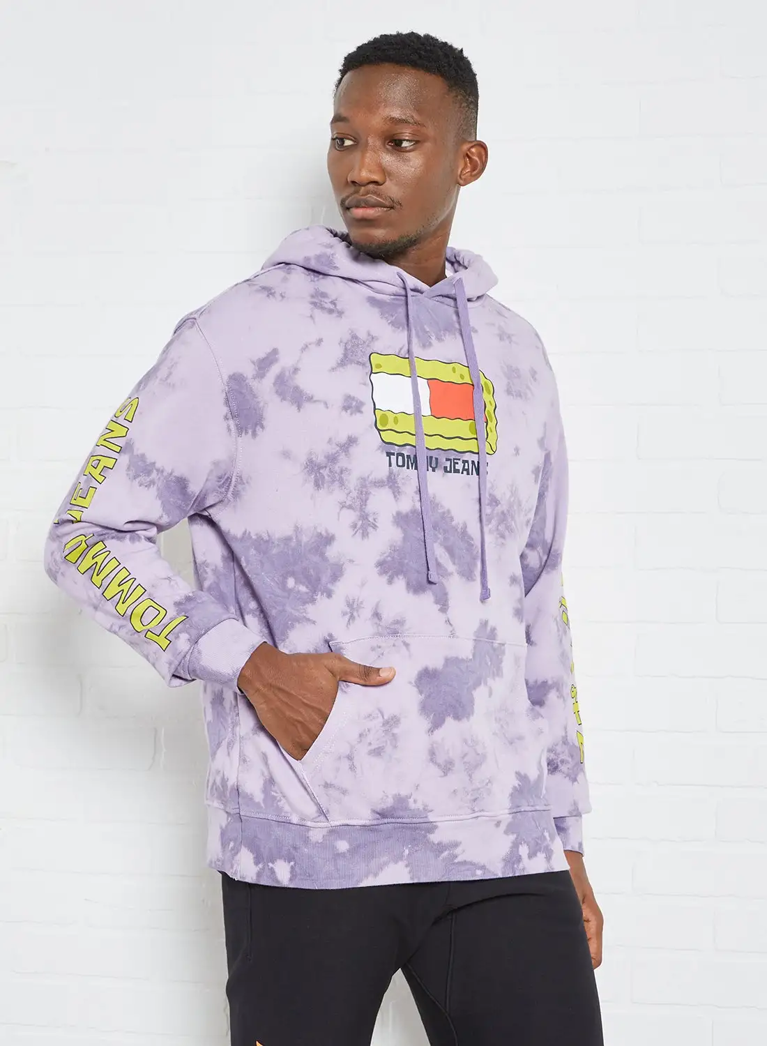 TOMMY JEANS SpongeBob SquarePants Tie-Dye Hoodie Purple