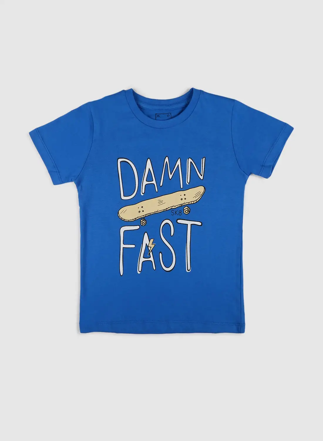 NEON Damn Fast Printed Crew Neck T-Shirt Royal Blue