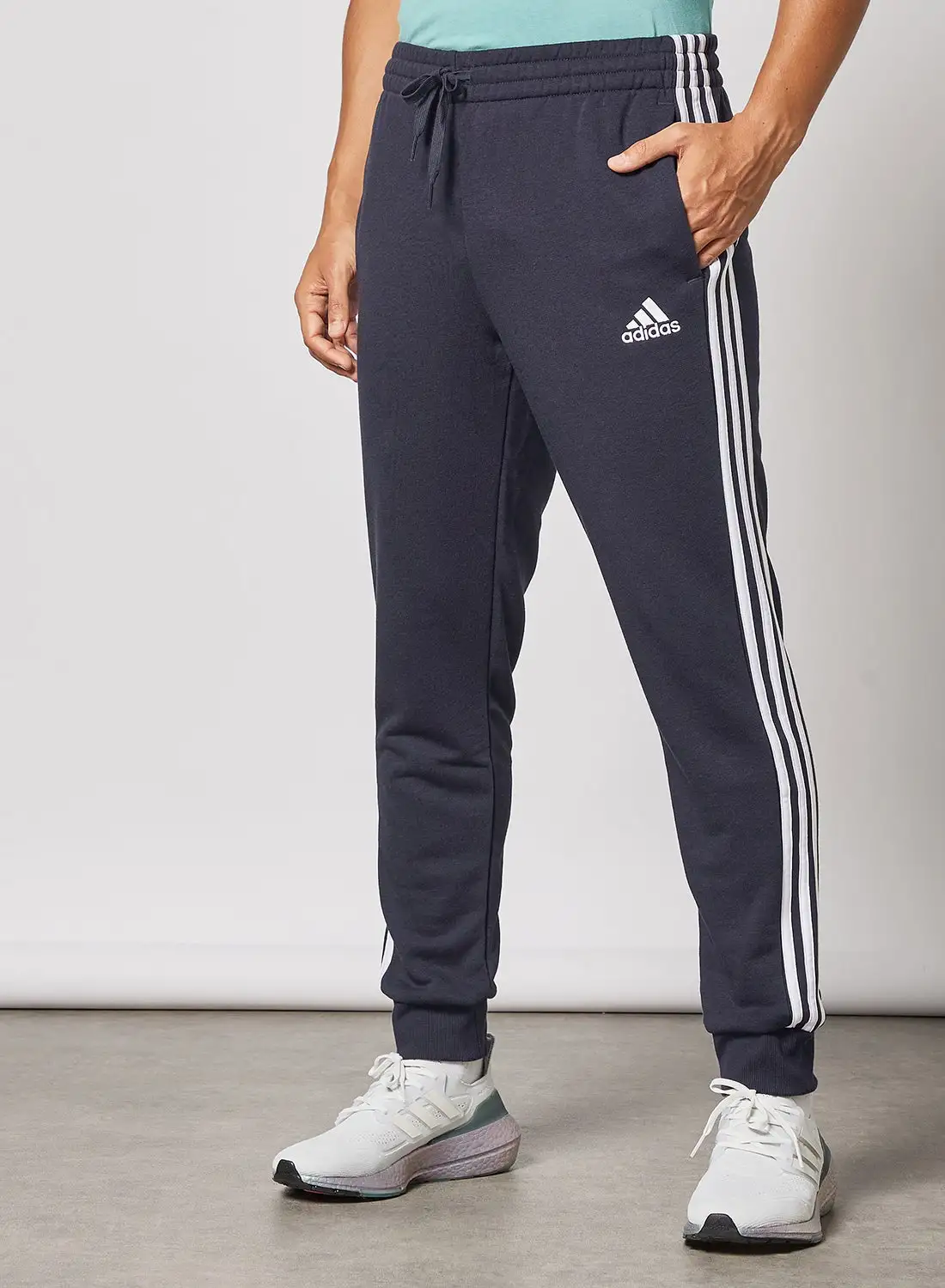 Adidas 3-Stripes French Terry Tapered Sweatpants Navy