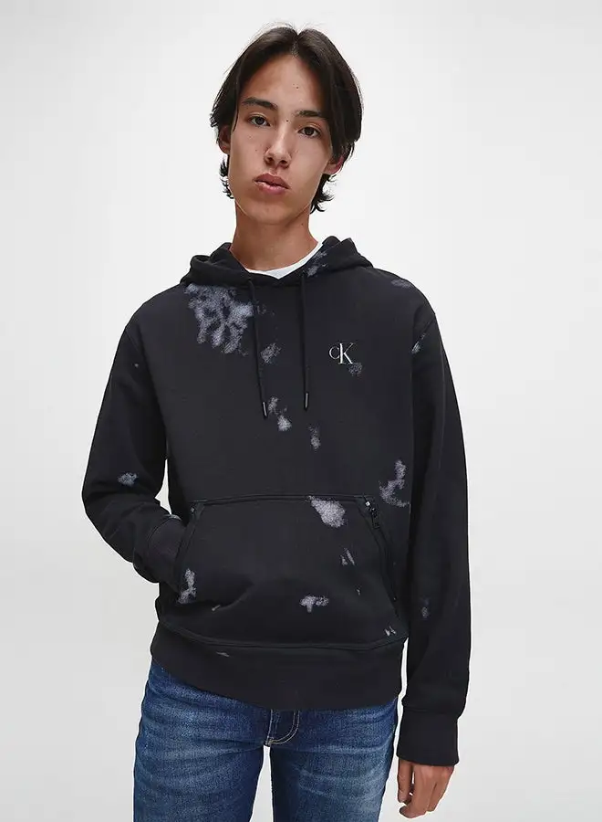 Calvin Klein Jeans Cloud Print Hoodie Black