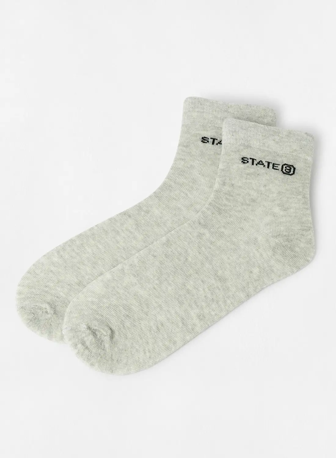 STATE 8 Basic Quarter Socks (Pack of 2) Grey