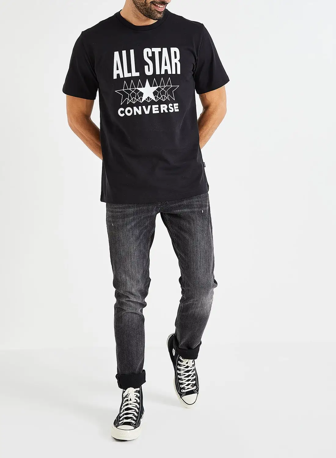 CONVERSE All Star Print T-Shirt Black