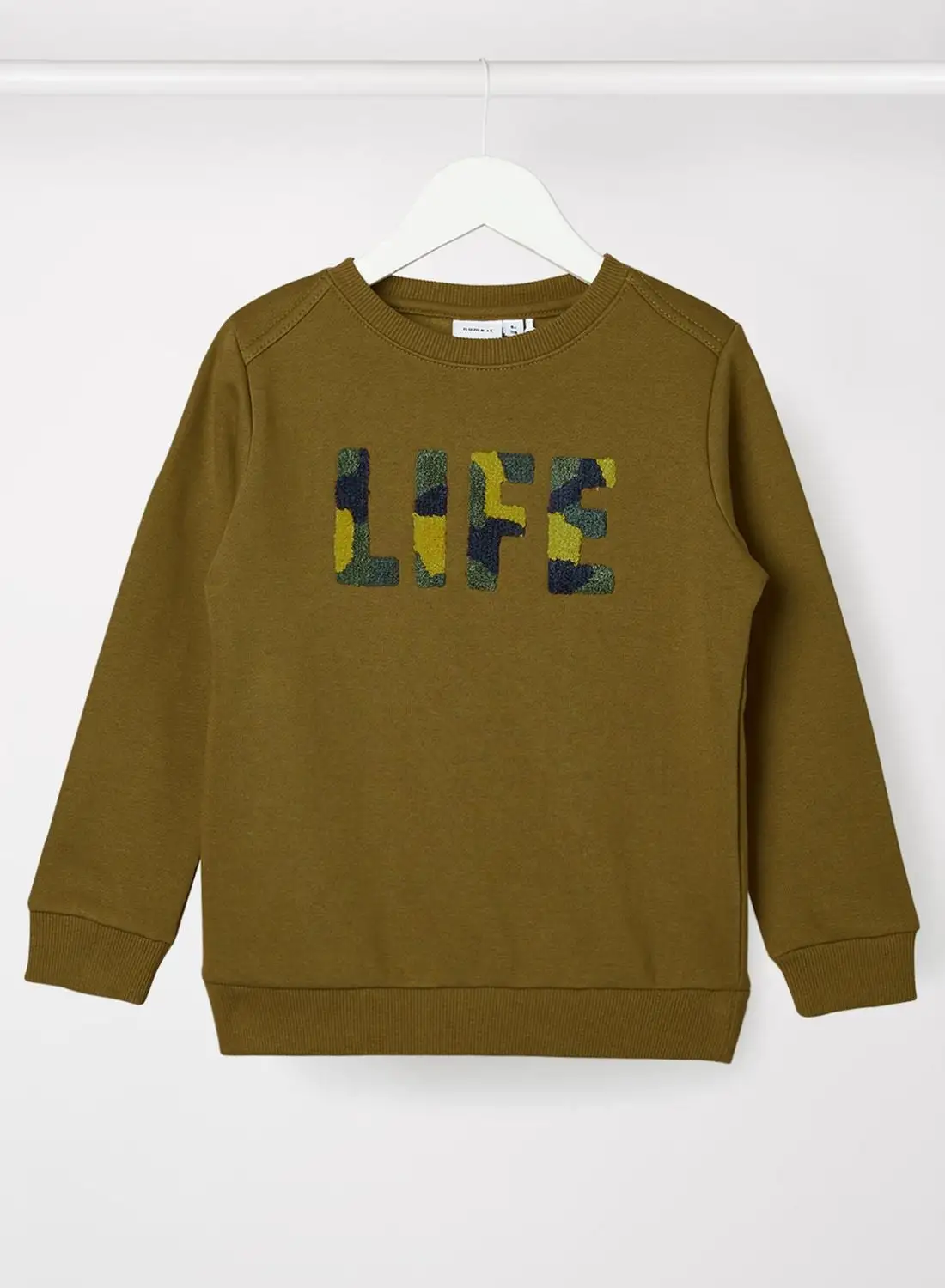 NAME IT Kids Textured Text Sweatshirt