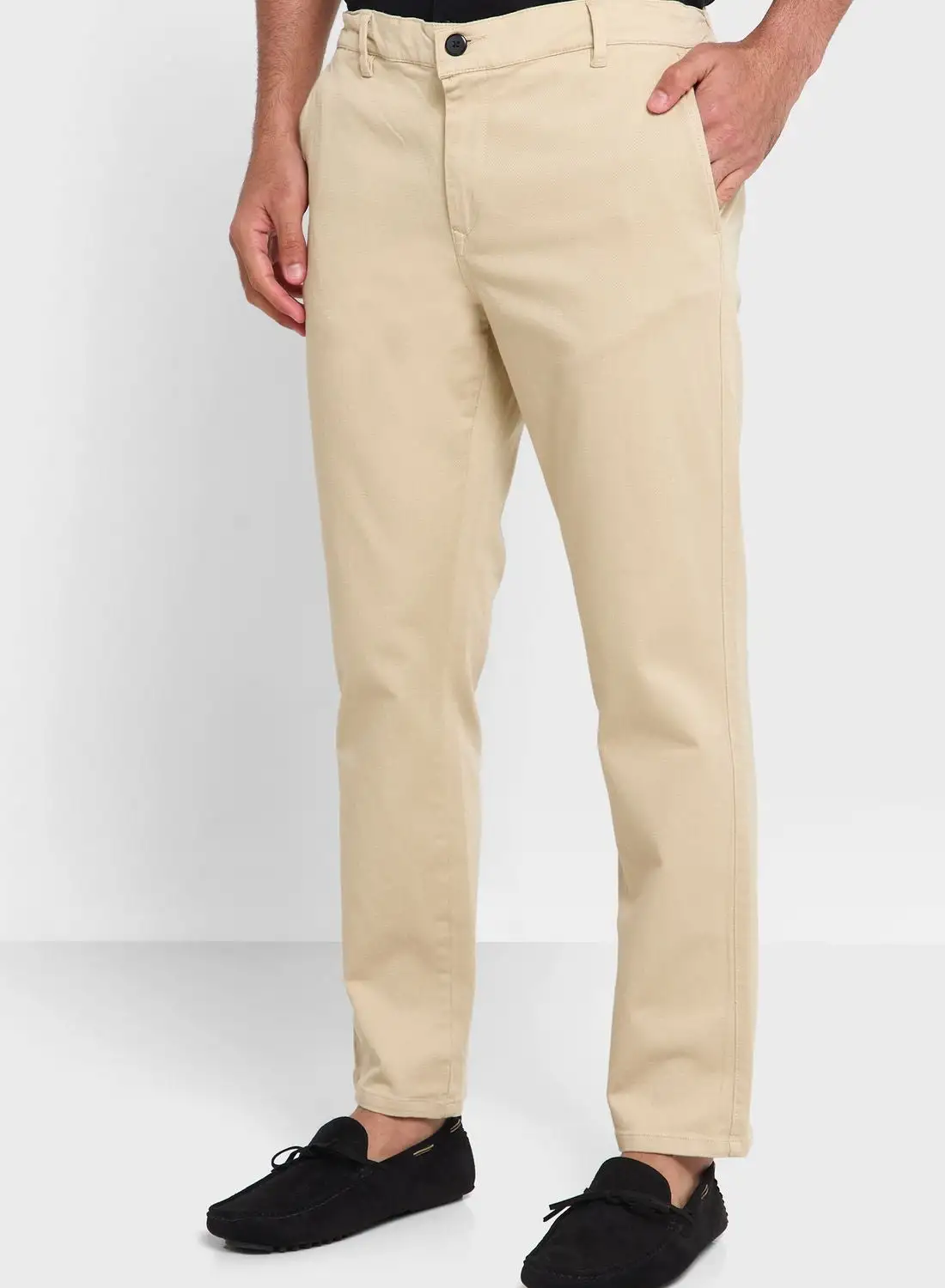 Robert Wood Textured Slim Fit Trousers