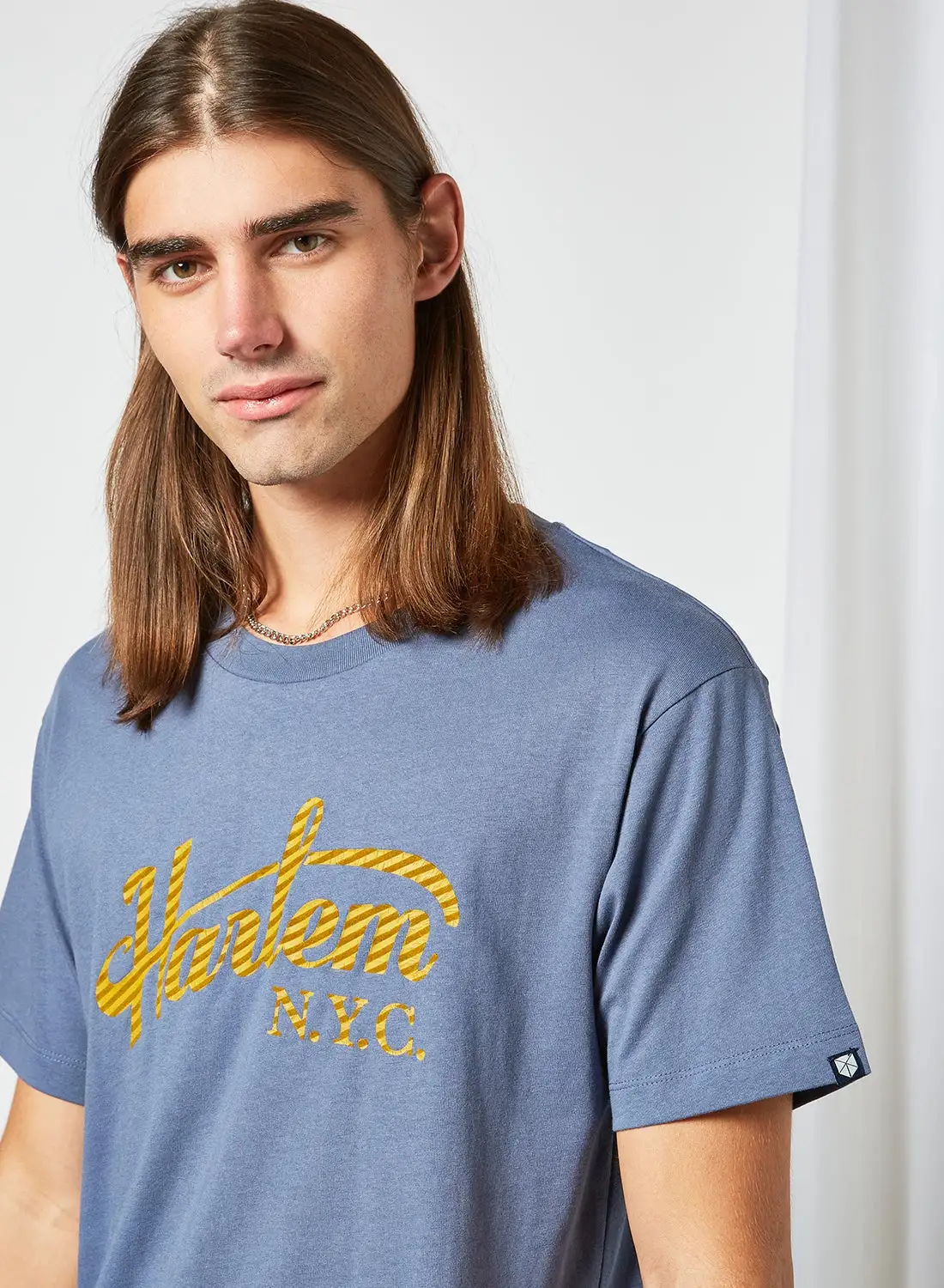 JACK & JONES Slogan Print T-Shirt Blue