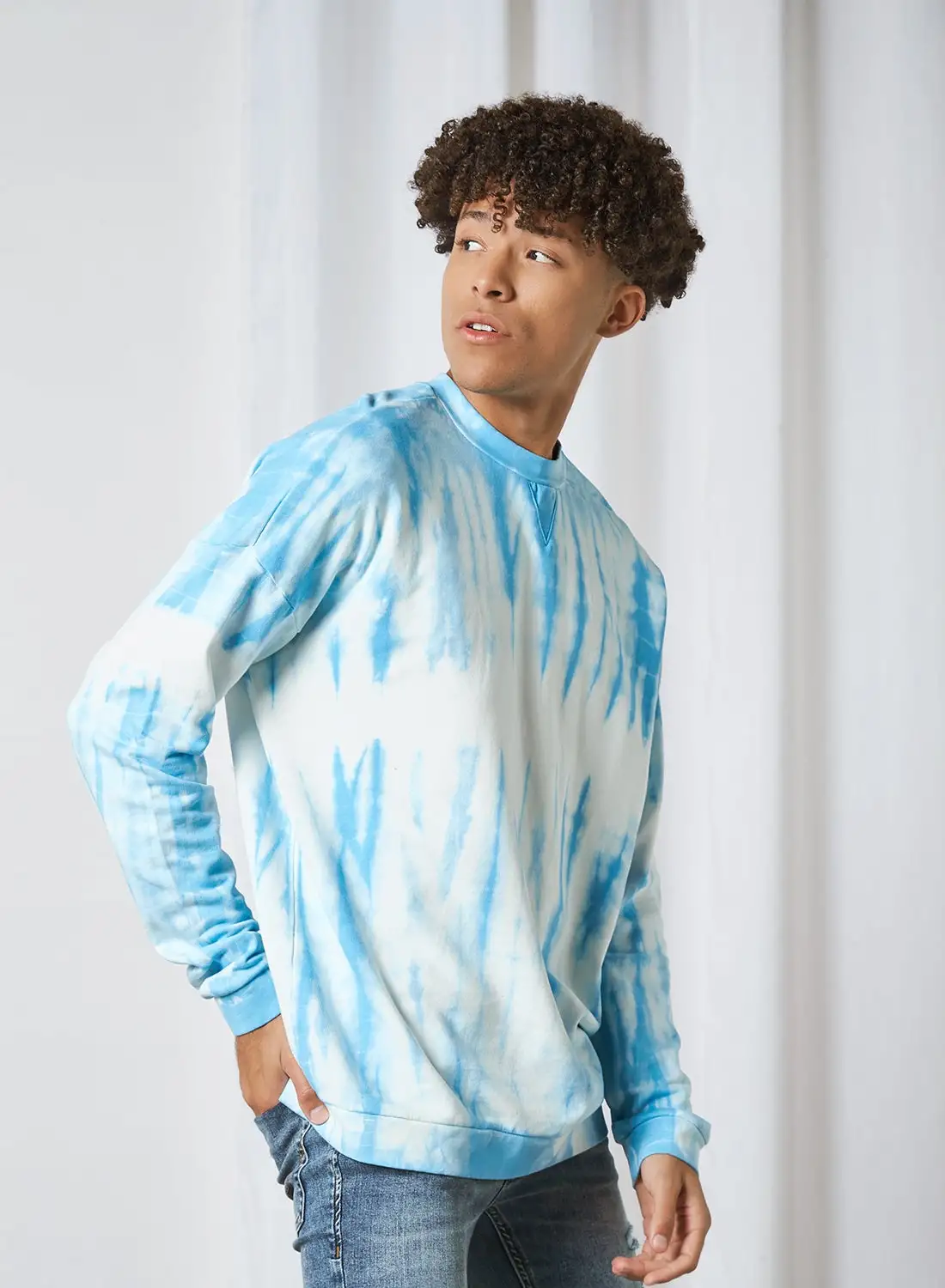 ONLY & SONS Back Printed Tie-Dye Sweatshirt Aquatic(14-4510