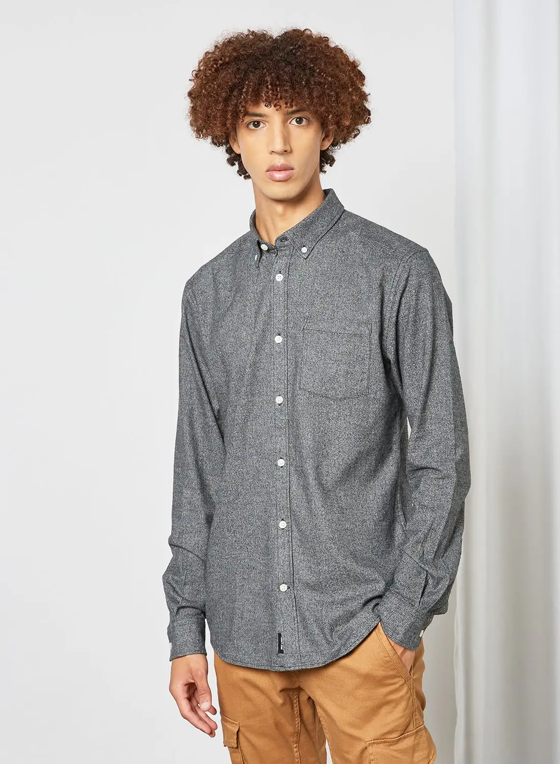 ONLY & SONS Basic Button Down Shirt Grey