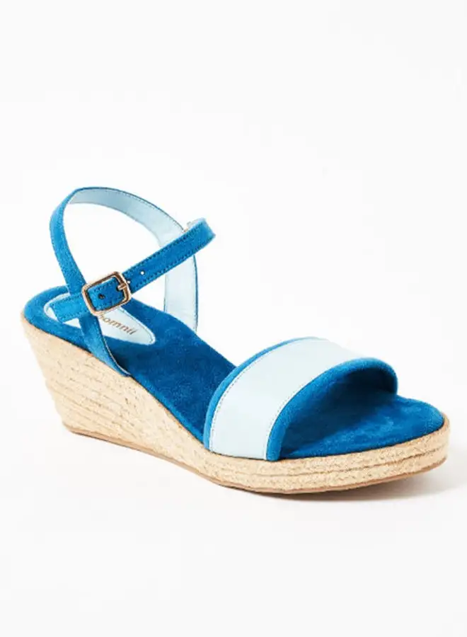 Geoomnii Luisa Stylish Wedge Espadrille Sandal Blue