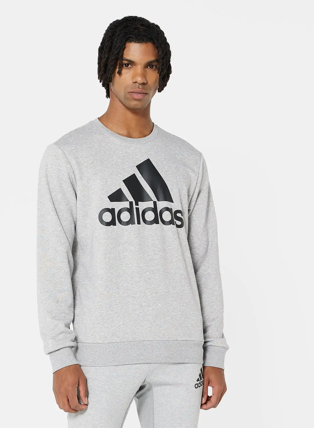 Adidas Essentials Big Logo Sweatshirt Medium Grey Heather/Black