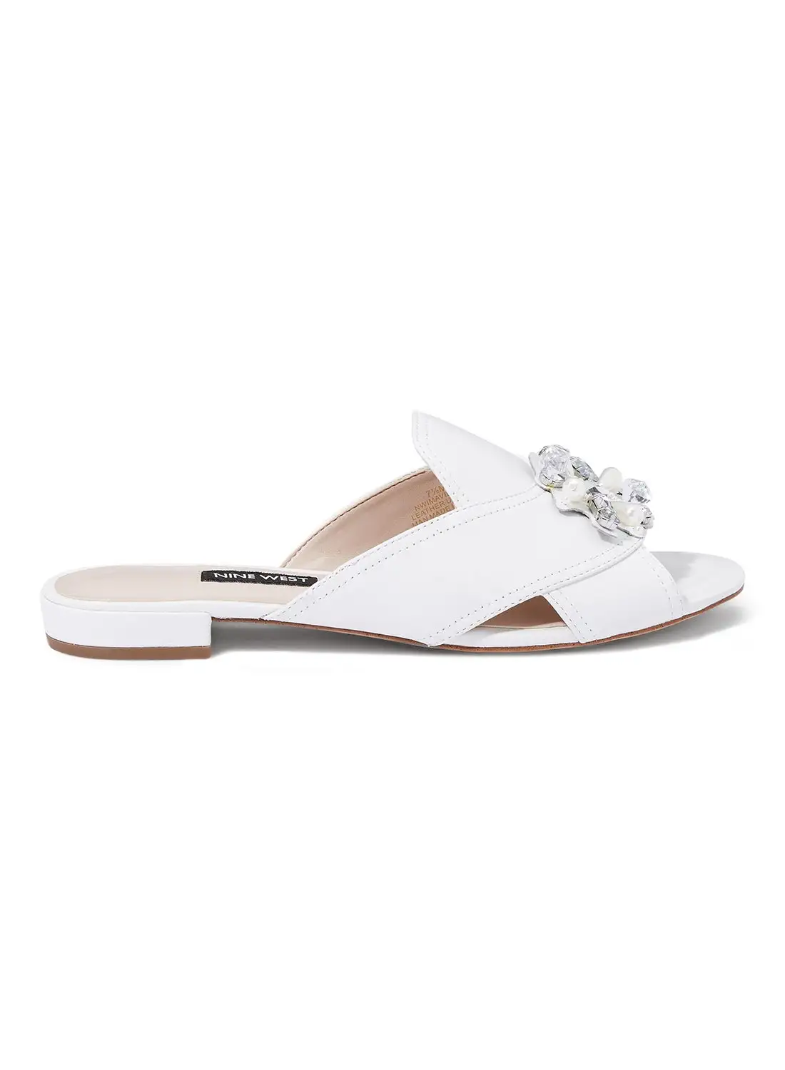 NINE WEST Embellished Detail Flats White