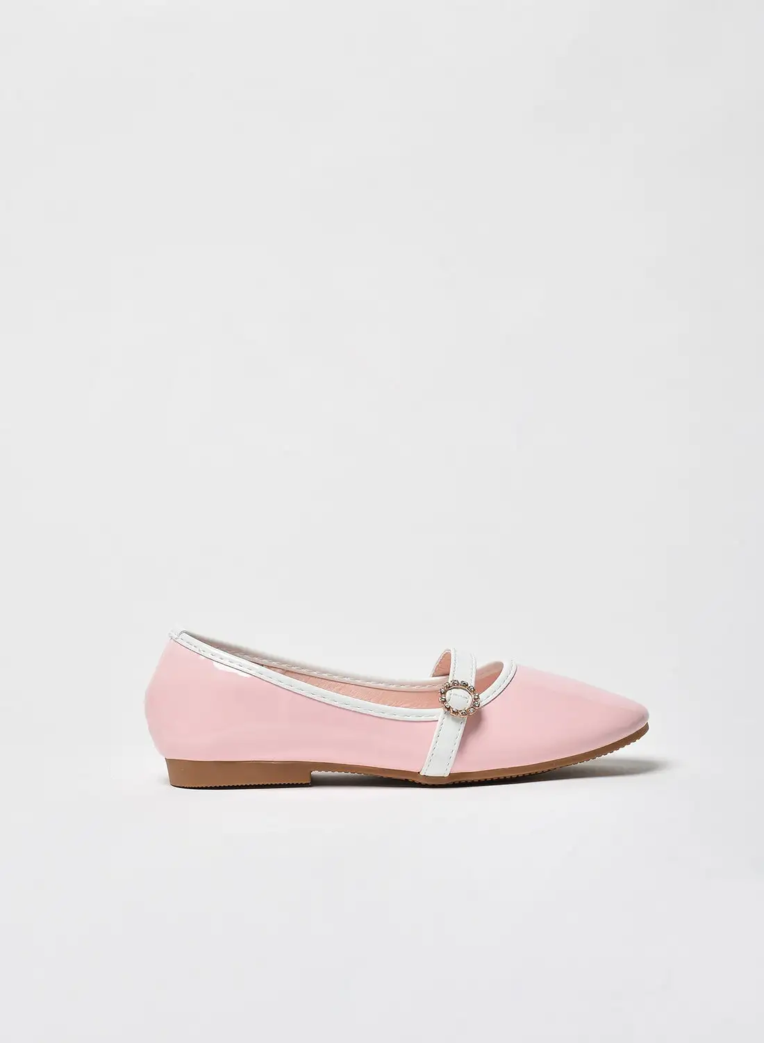 Aila Dyed Pattern Flat Ballerinas Pink/White