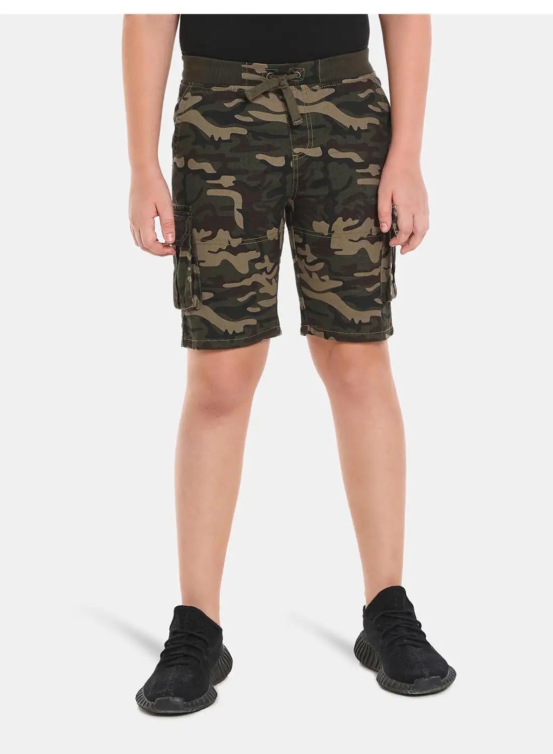 R&B Stylish Printed pullon Shorts Olive