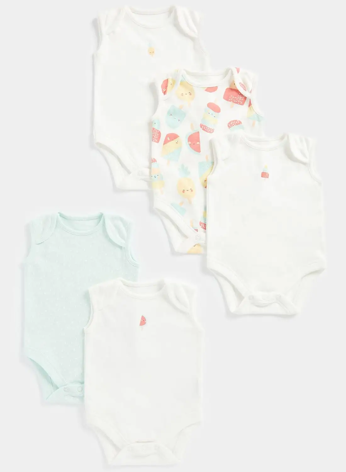 mothercare Kids 5 Pack Assorted Bodysuits