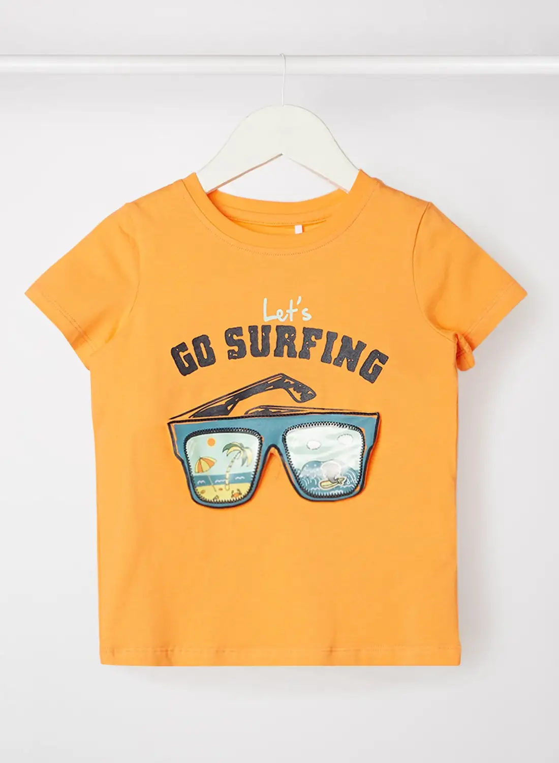 NAME IT Kids Graphic Print T-Shirt Orange