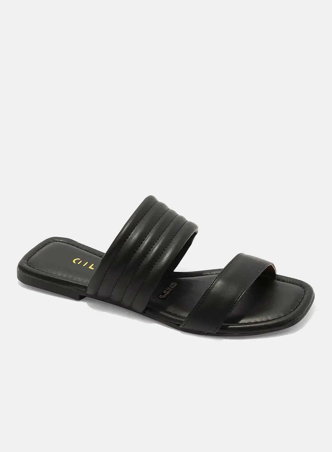 Aila Casual Plain Flat Sandals Black