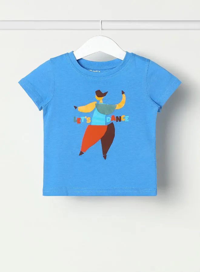 Zarafa Baby Boys Crew Neck Short Sleeve T-Shirt Azure Blue